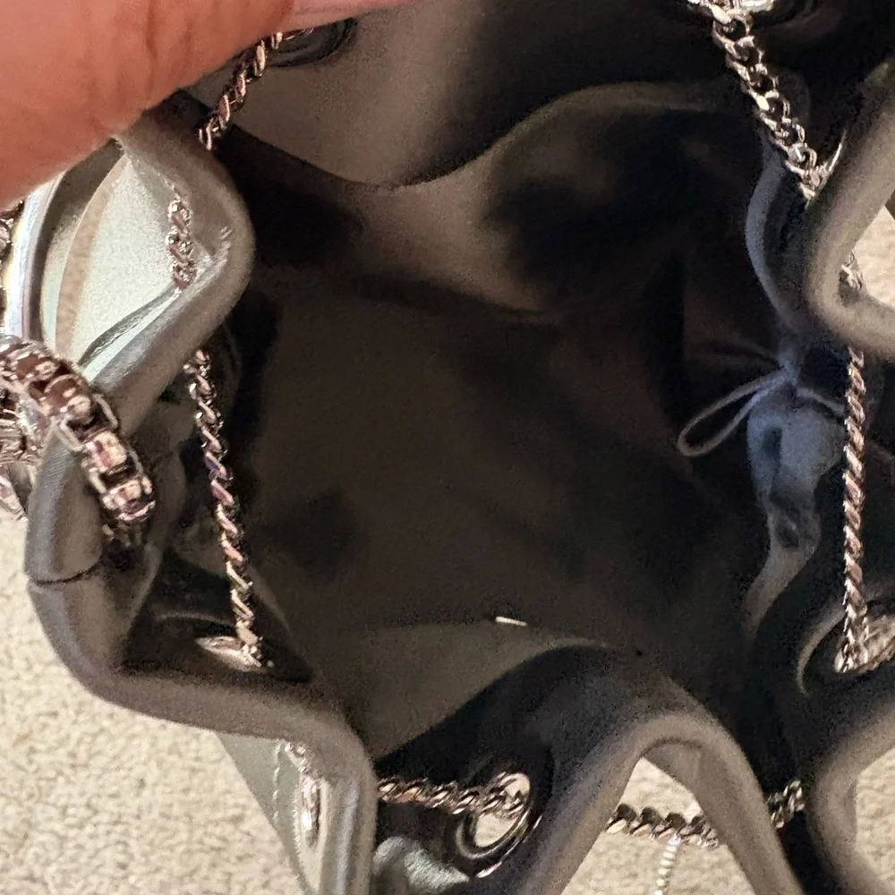 Jimmy Choo bon bon satin bucket handbag - Picture 9 of 15